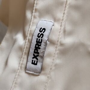 Express Cream Blouse Silky Poly Beauty Size Large Women's